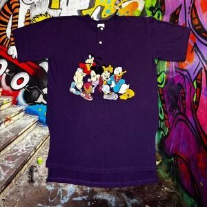 Vintage Disney character graphic henley sleep shirt